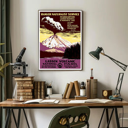 Lassen Volcanic National Park Scenic Travel Poster Print