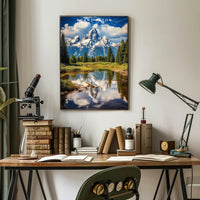 Grand Teton Travel Poster Vintage Mountain Print