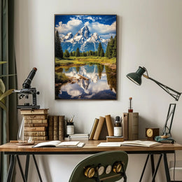 Grand Teton Travel Poster Vintage Mountain Print