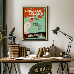 Cinnabar Island Retro Poster: Pokémon Adventure Travel Poster PosterGoat