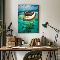 Dry Tortugas Travel Poster Vintage Coastal Wall Art