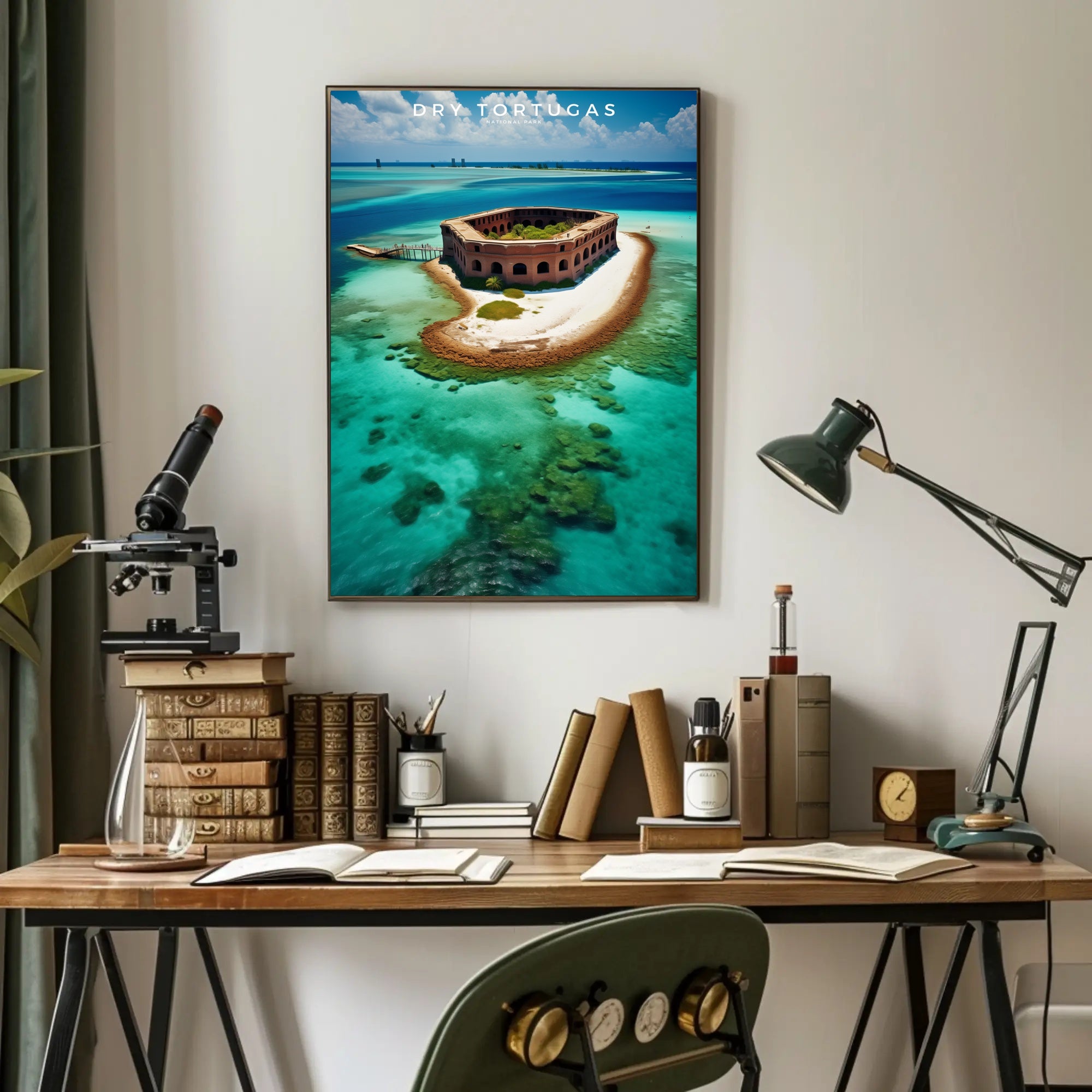 Dry Tortugas Travel Poster Vintage Coastal Wall Art