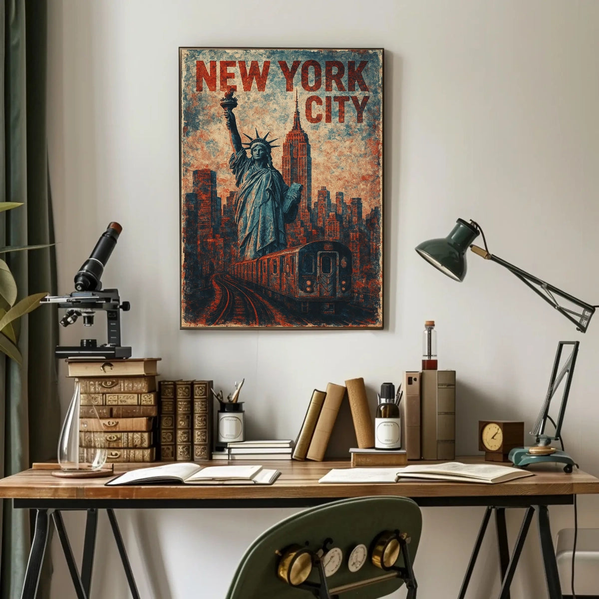 New York City Iconic Landmarks Photography Realism Poster