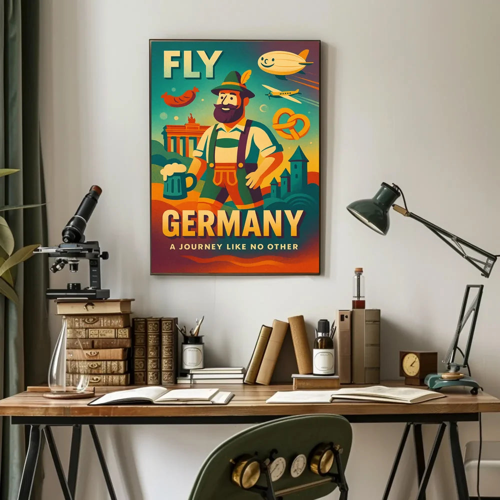 Germany Travel Adventure Retro-Modern Illustrated Travel Poster PosterGoat
