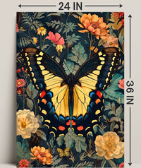 Butterfly Symphony: Vibrant Botanical Modern Art Animal Poster