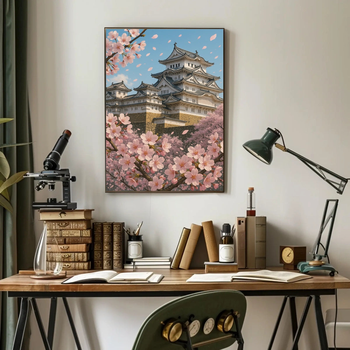 Cherry Blossoms at the Castle Poster
