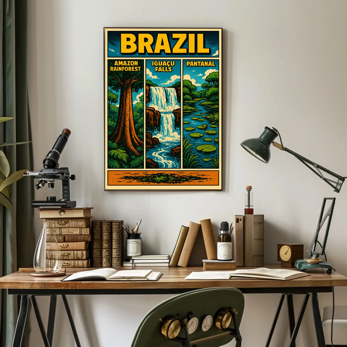 Brazil's Iconic Natural Wonders Vintage Poster