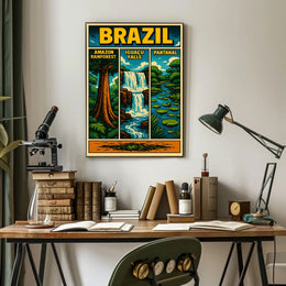 Brazil's Iconic Natural Wonders Vintage Poster