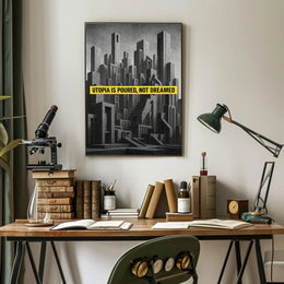 Dystopian Angular Cityscape Futuristic Sci-Fi Poster