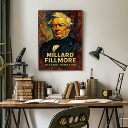 Millard Fillmore 13th President of the United States Glitch Hop Art Poster