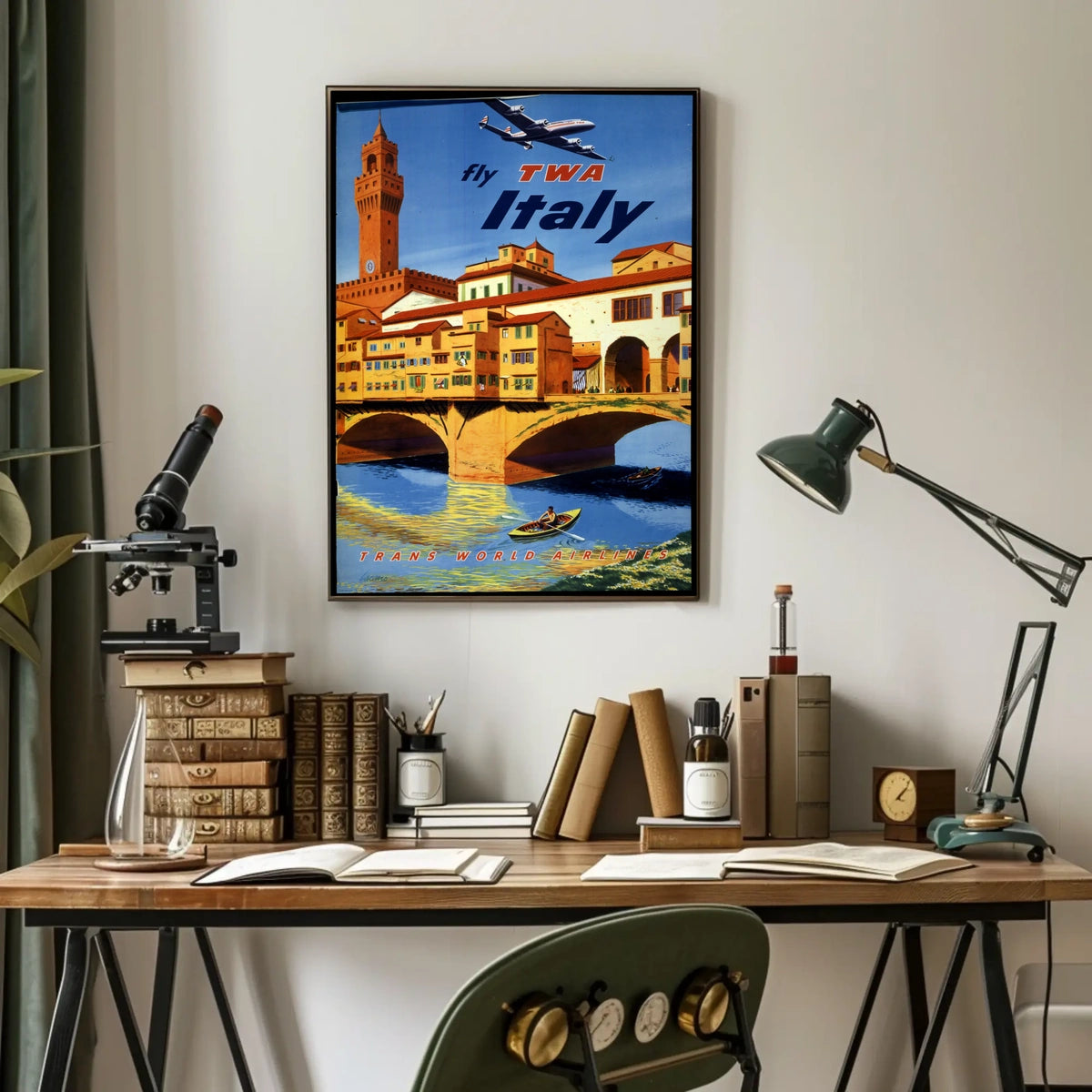 Fly Twa To Italy Poster