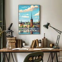 Stockholm Serenity: Picturesque Cityscape Urban or Cityscape Poster