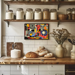 Vibrant Abstract Geometric Pop Art Poster Print