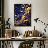 Cosmic Elegance: Art Nouveau Space or Astronomy Poster