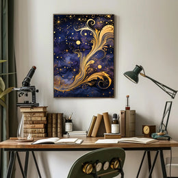 Cosmic Elegance: Art Nouveau Space or Astronomy Poster