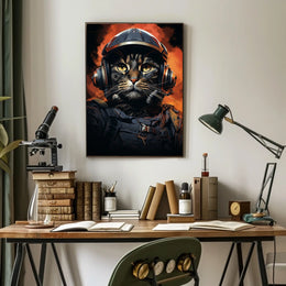 Cat Astronaut Adventure Poster: Bold and Futuristic