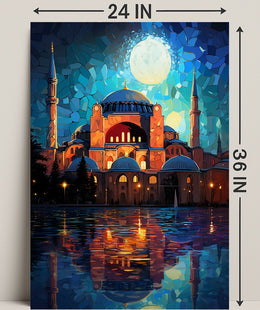 Moonlit Reflections Of Architectural Poster