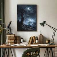 Eerie Graveyard Scene Gothic Art Poster PosterGoat
