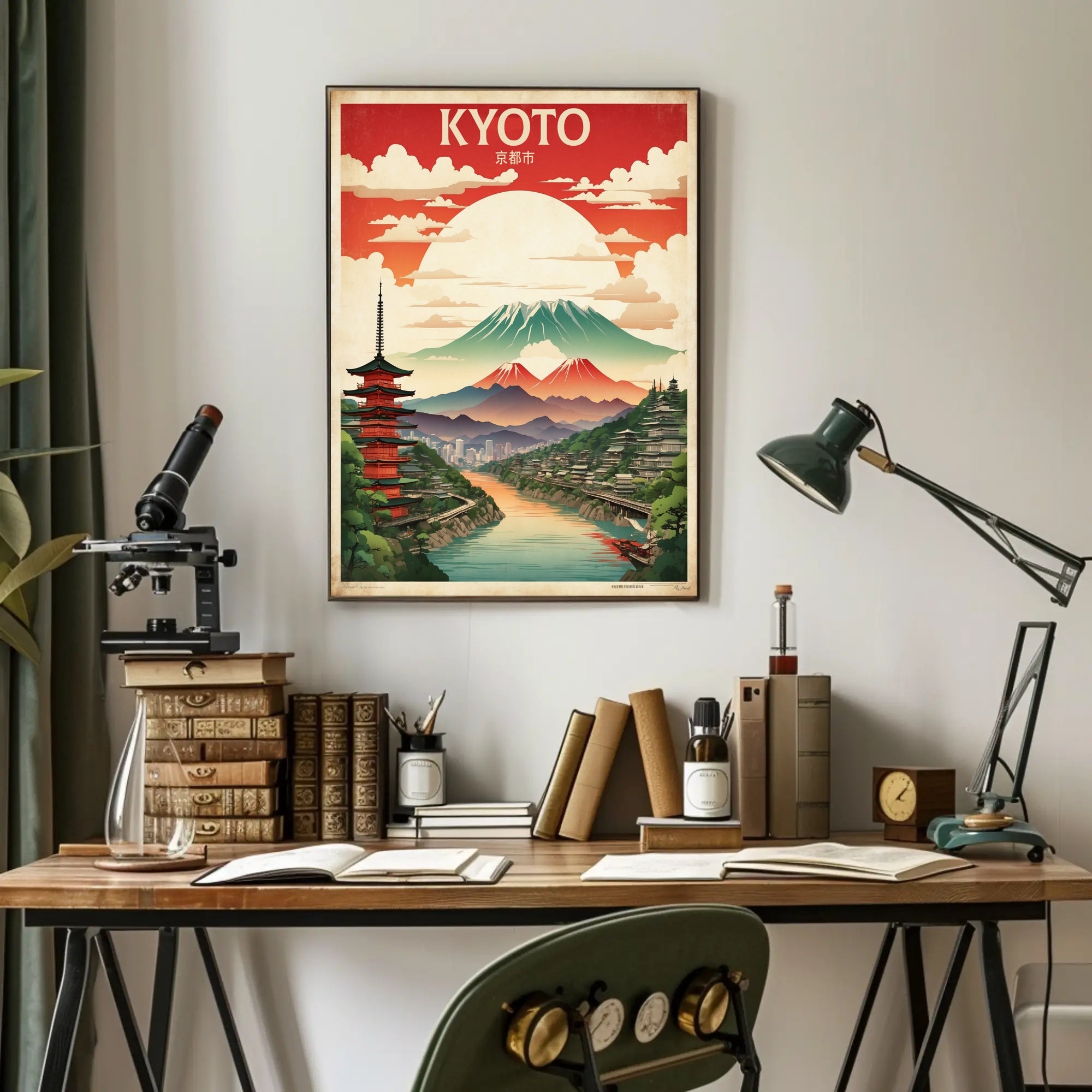 Kyoto Vintage Travel Art Print Poster