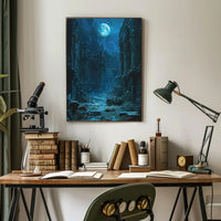 Moonlit Ruins: Enchanted Scene of Ancient Civilization Fantasy Poster PosterGoat
