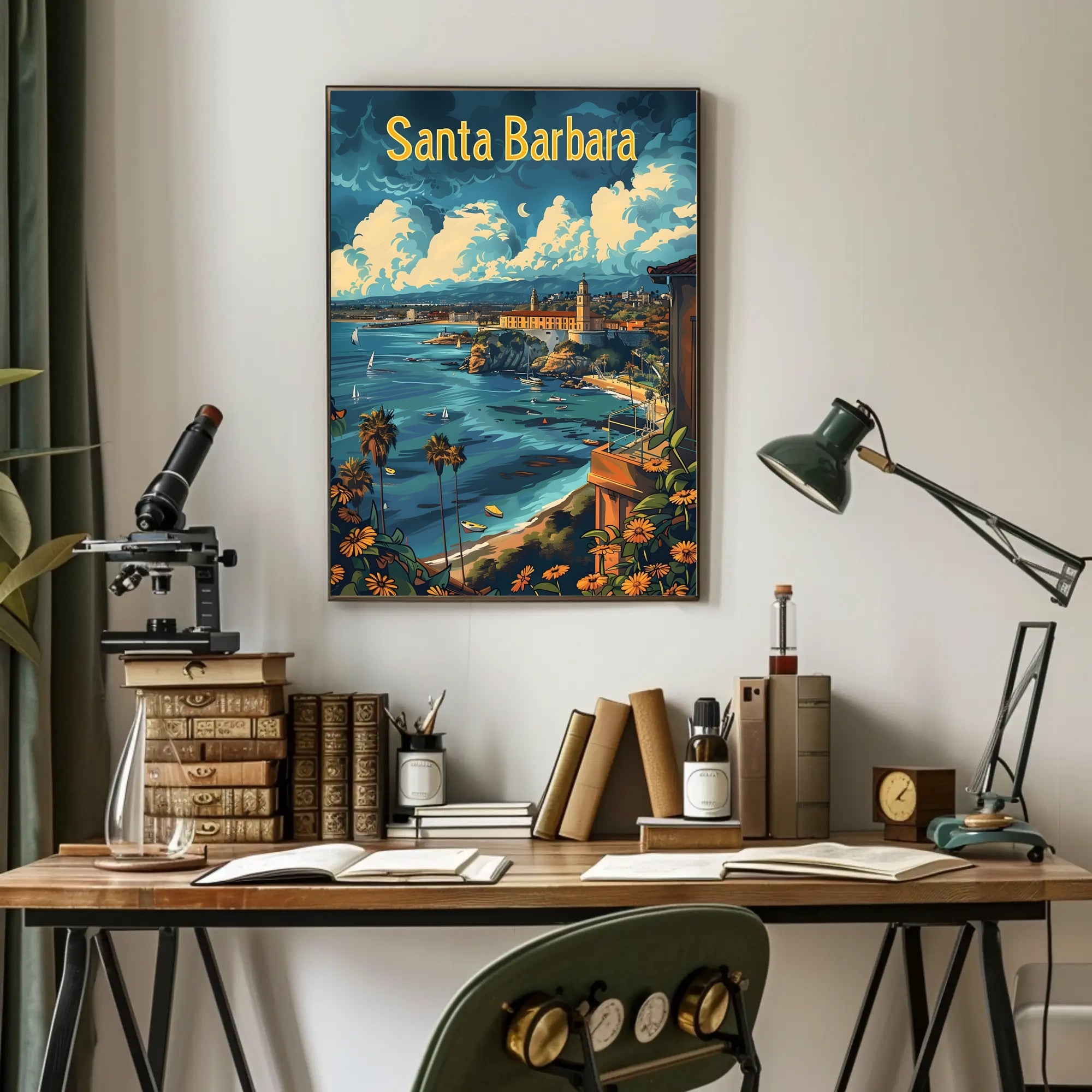 Santa Barbara Coastal Charm Travel Poster