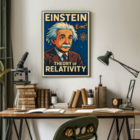 Einstein Relativity Theory Scenic Physics Wall Art Inspiring Study Room Decor Poster