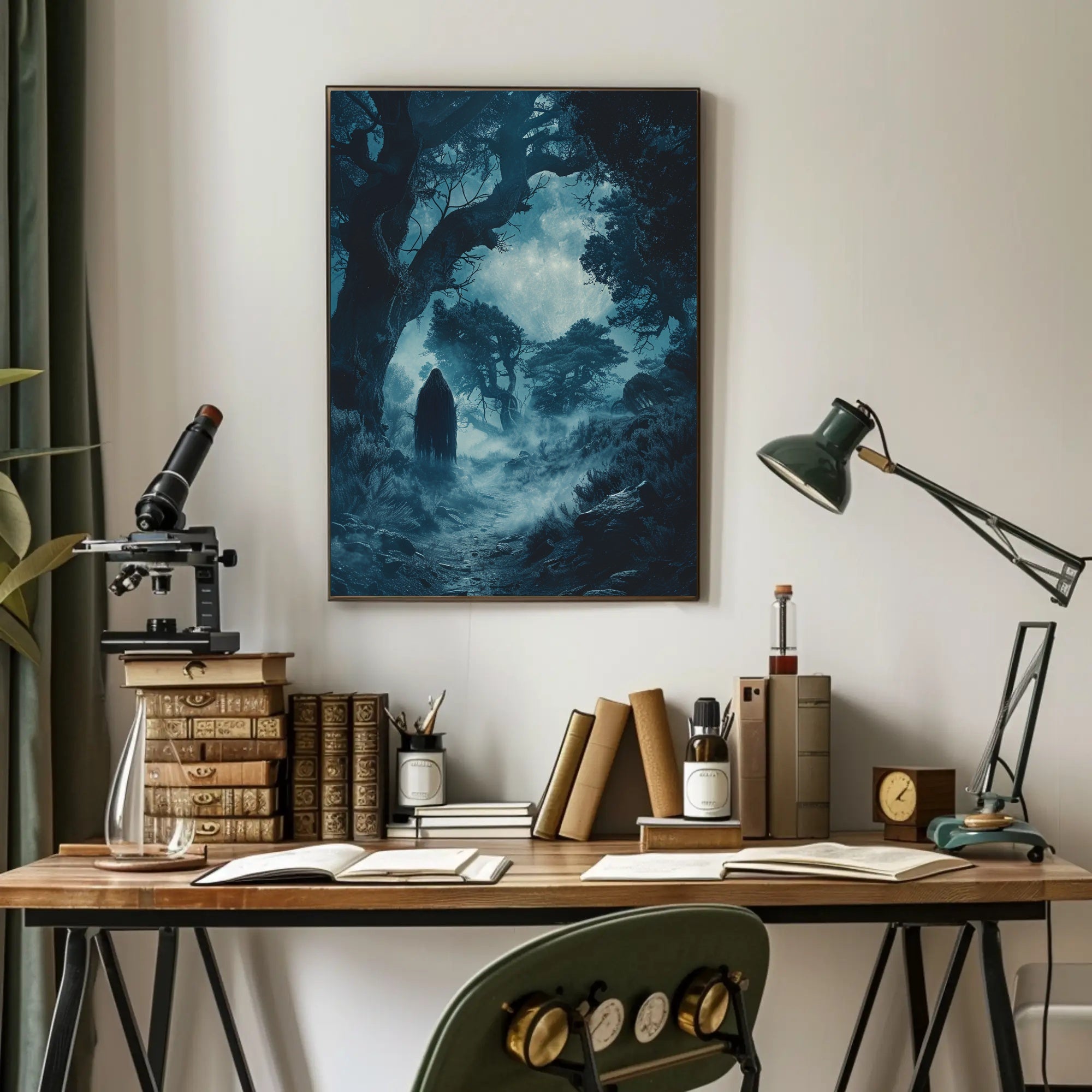 Enigmatic Forest Wanderer Wall Art Poster Decor PosterGoat