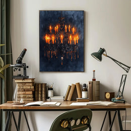 Gothic Chandelier Of Flames Poster