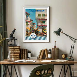 KLM Caribbean Adventure Vintage Travel Poster PosterGoat