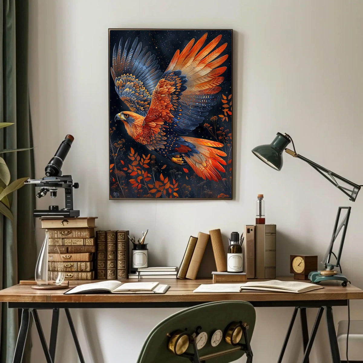 Majestic Cosmic Bird Art Poster: Nature's Freedom