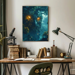 Enchanted Owl Tree Surreal Scene Fantasy or Mythology Poster PosterGoat