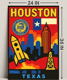 Vibrant Houston Poster PosterGoat