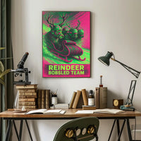 Reindeer Bobsled Team Poster