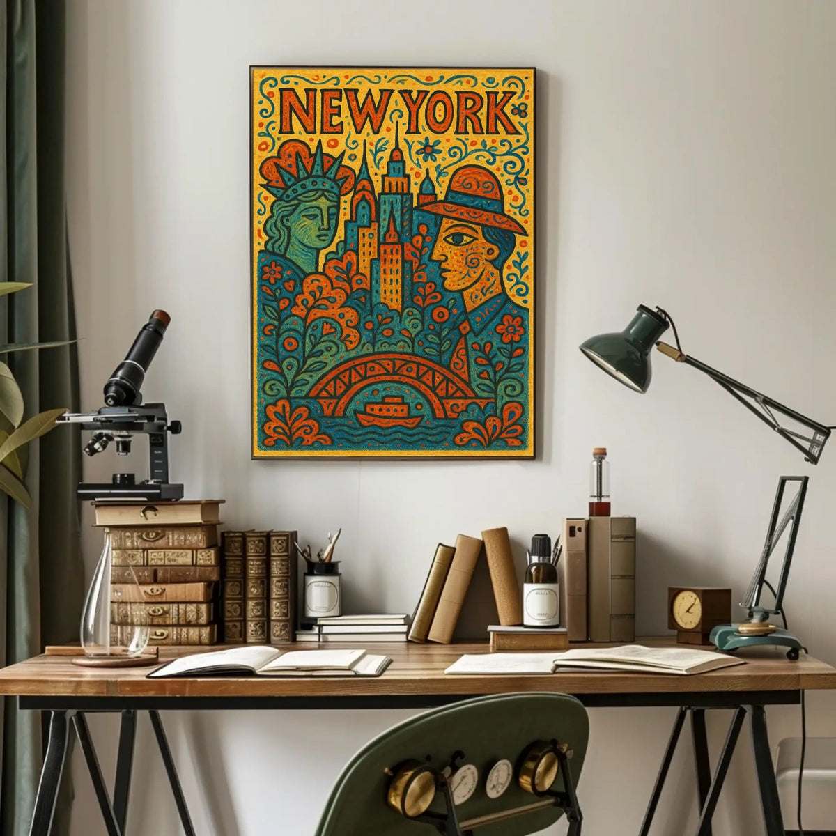 New York Vibes Poster 18x24 Cityscape Wall Art Print