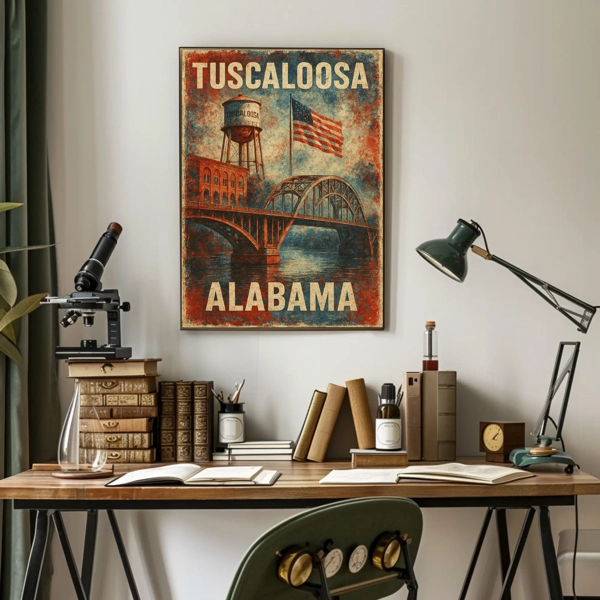 Tuscaloosa Scenic Vintage Cityscape Souvenir Poster