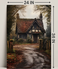 Rustic Cottage In Autumn Poster