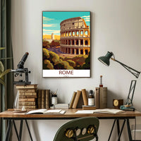 Colosseum by Day: Modern Rome Travel Poster