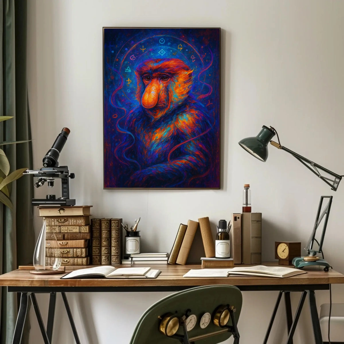 Cosmic Baboon Portrait Poster