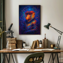 Cosmic Baboon Portrait Poster