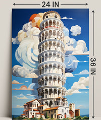 The Leaning Tower Of Pisa Artistic Poster PosterGoat