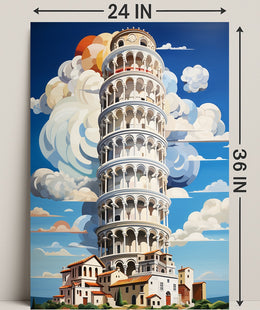 The Leaning Tower Of Pisa Artistic Poster PosterGoat