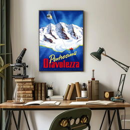 Pontresina Diavolezza Vintage Travel Adventure Poster PosterGoat