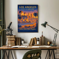 City of Dreams: Los Angeles Vintage Travel Poster