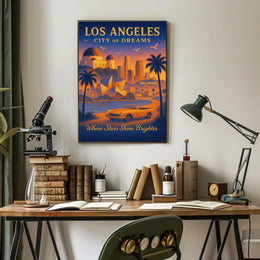 City of Dreams: Los Angeles Vintage Travel Poster
