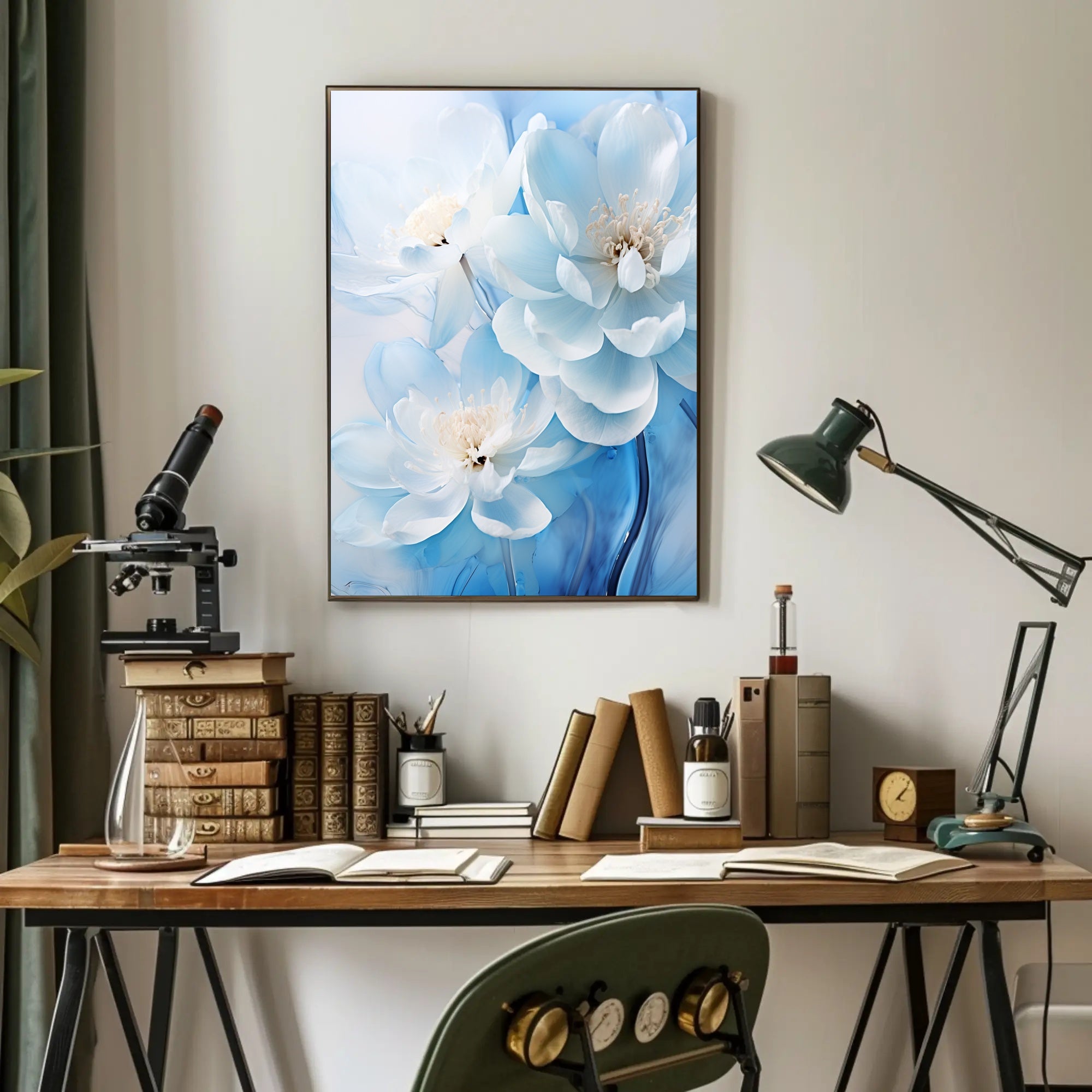 Blossoms In Blue Poster