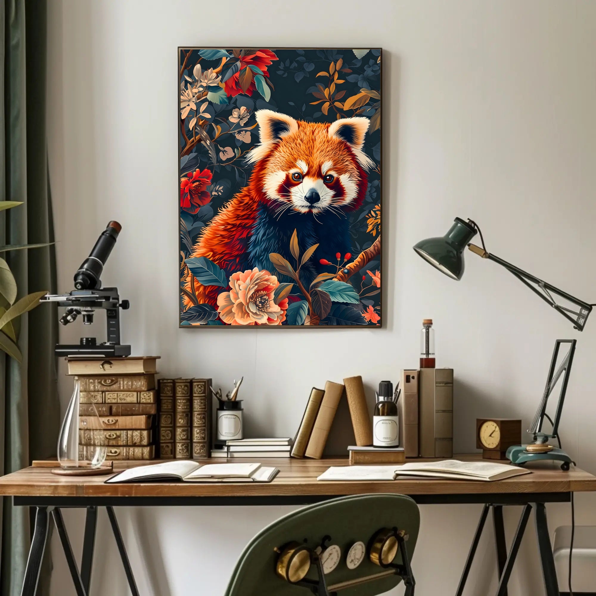 Red Panda Nature Whimsy: Stunning Vibrant Animal Poster