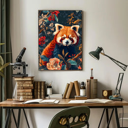Red Panda Nature Whimsy: Stunning Vibrant Animal Poster