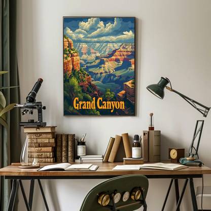 Grand Canyon Overlook Sunset View Travel Poster
