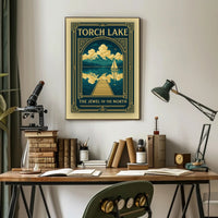 Torch Lake Vintage Travel Poster Wall Art