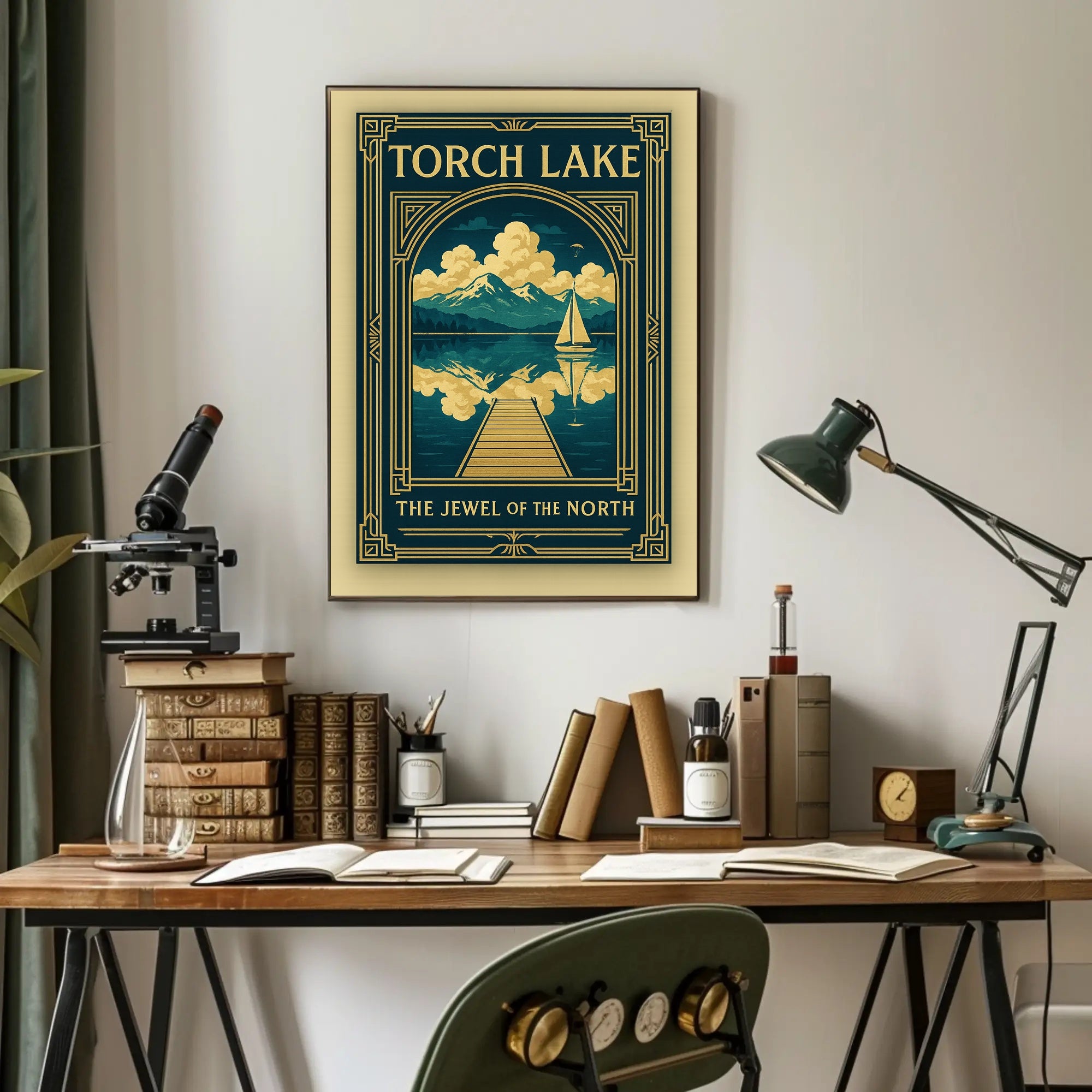 Torch Lake Vintage Travel Poster Wall Art